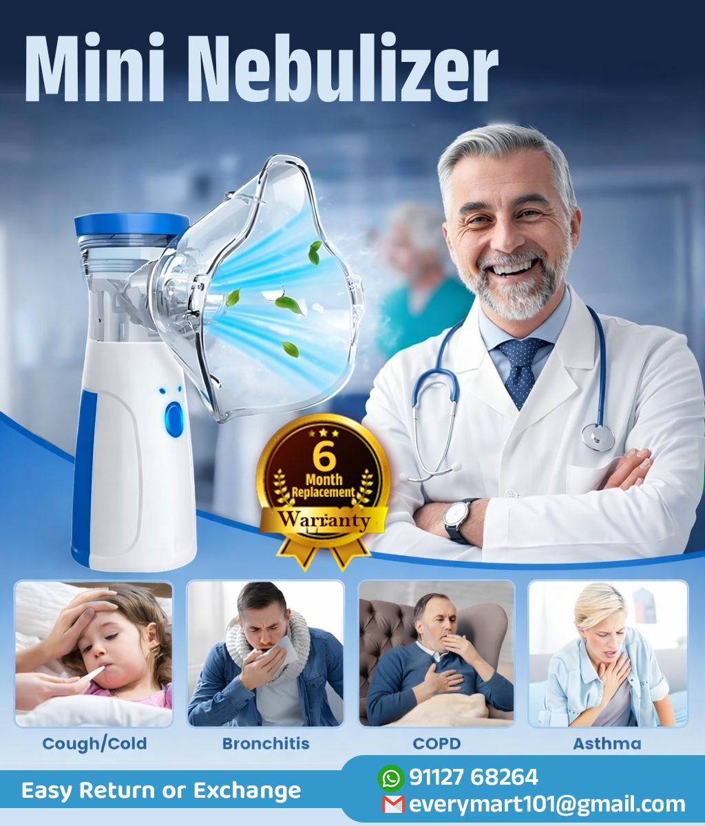 Portable Nebulizer for Kids,Adults for Breathing Problem White-Blue Nebulizer